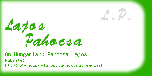 lajos pahocsa business card